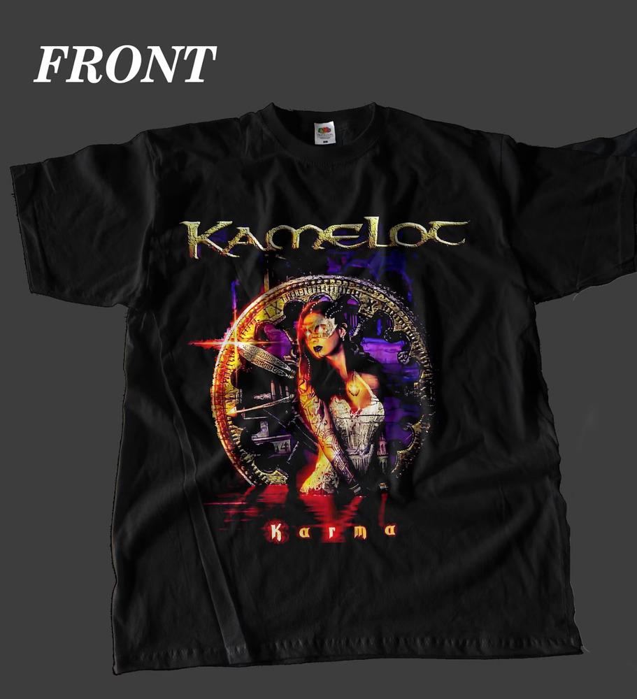Коллекция Футболка с коротким рукавом Kamelot Band Подарок для фаната Черный S-2345XL Футболка S4039 Унисекс Футболка