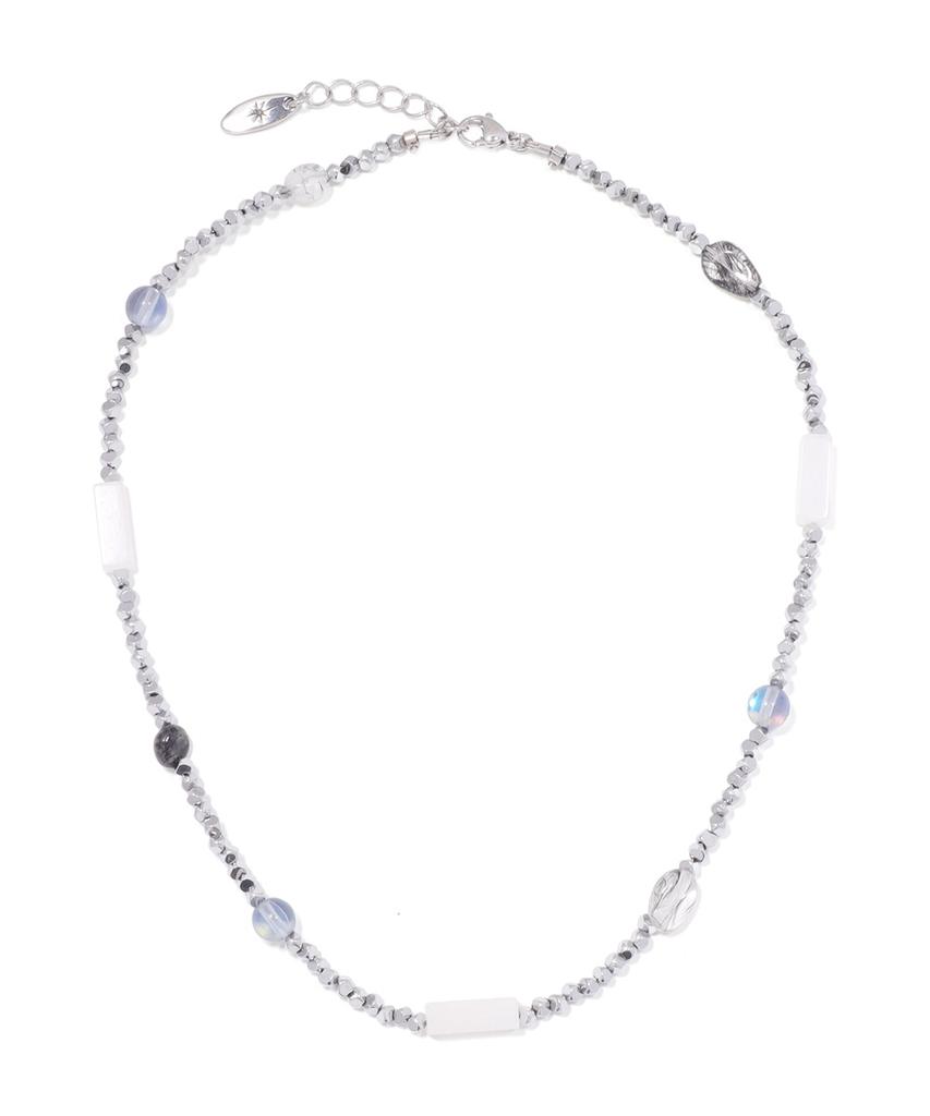 Колье Polalita Lunar Blue Glow & White Stone Mix (Plt-Nl-078_Sv)
