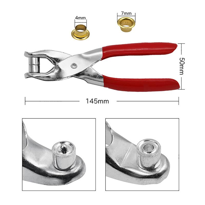 Eyelet Hole Punching Pliers Kit Shoe Holes Rivet Pliers For Punching Binding With 4Mm Button 28-40Pcs