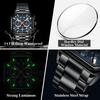 Luxury Chronograph Men's Watch Waterproof Night Light Date Men's Watch Sports Leather Square Quartz Watch Men's Exquisite Gift Watch