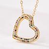 Fashion Classic Heart Zincon Pendant Necklace For Women Stainless Steel Chain Vintage Choker Necklace Female Daily Jewelry Gift