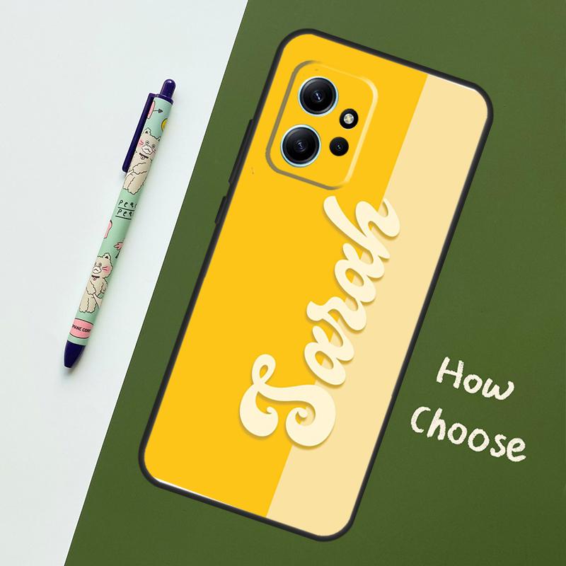 Персонализированный цвет имени для чехла на телефон Xiaomi Redmi Note 12S 11S 10S 9S Note 12 8 9 10 11 Pro для Redmi 12 9 C 10C