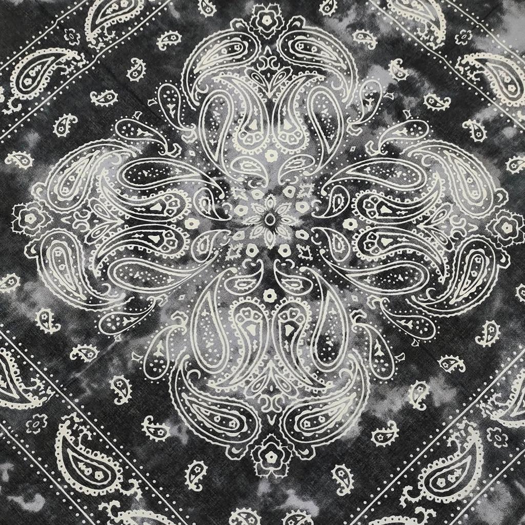 Треугольная бандана Paisley с черным тай-дай, 100% хлопок, для взрослых, 55 см x 55 см, черная