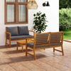 VidaXL Garden Set 3 Pcs with Cushion Solid Acacia Wood