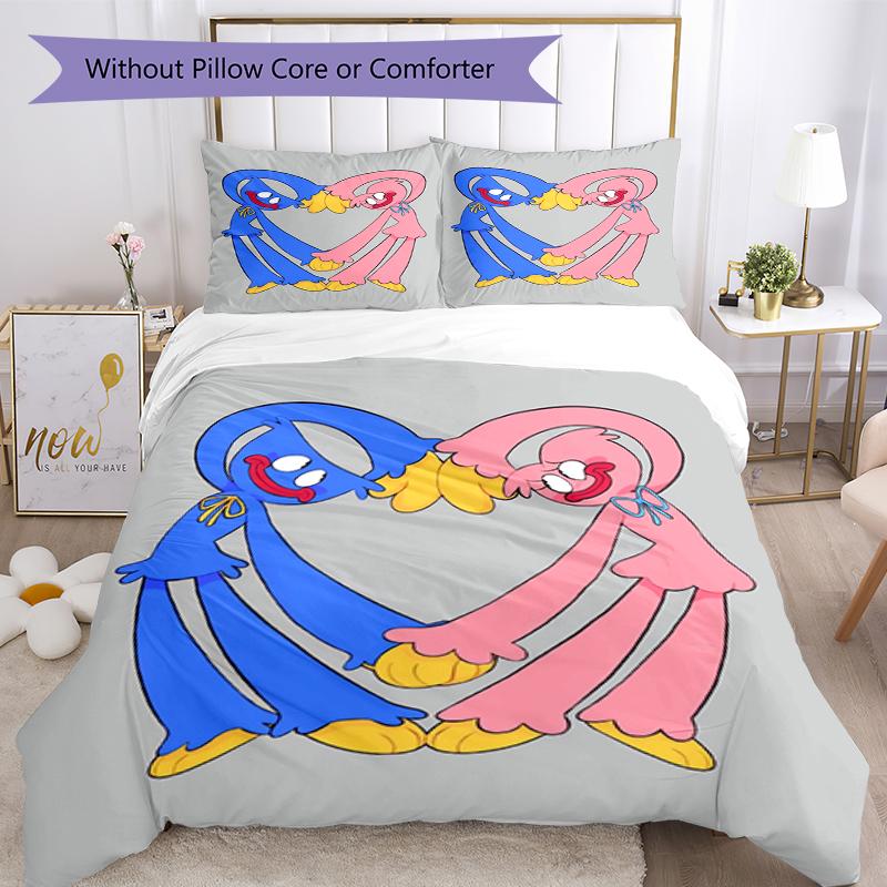 3pcs Poppy Playtime Bedding Set Duvet Cover Closure Includes 1 Duvet Cover & 2 Pillowcases, Soft and Comfortable for All Seasons.