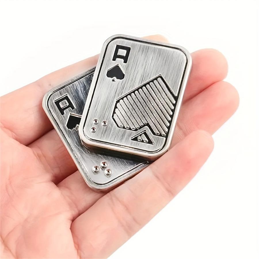 Metal Poker Push Card Fidget Slider Haptic Coin EDC Stress Relief Office Desk Toy Adult Antistress Creative Gift