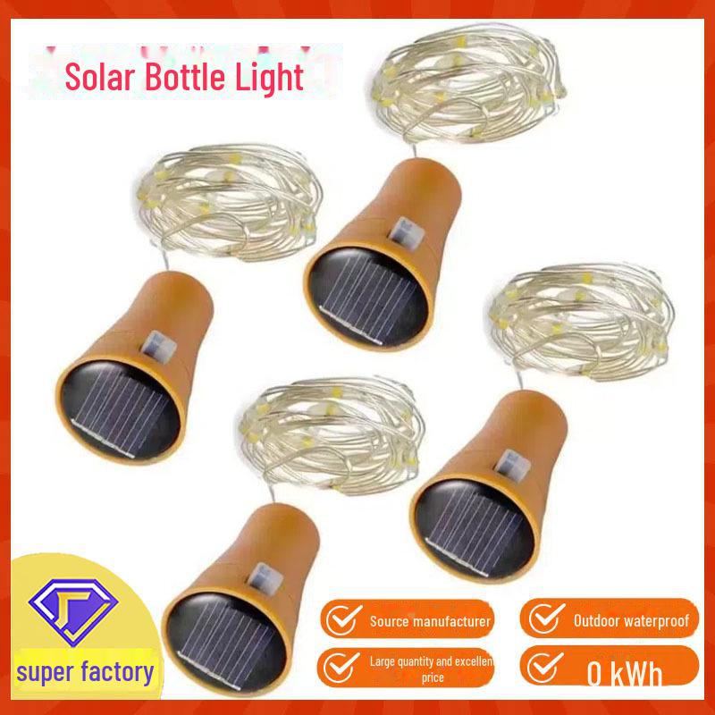 Красочные уличные водонепроницаемые светодиодные солнечные светильники для бутылок - идеально подходят для праздничных баров, создания атмосферы и декоративной гирлянды.