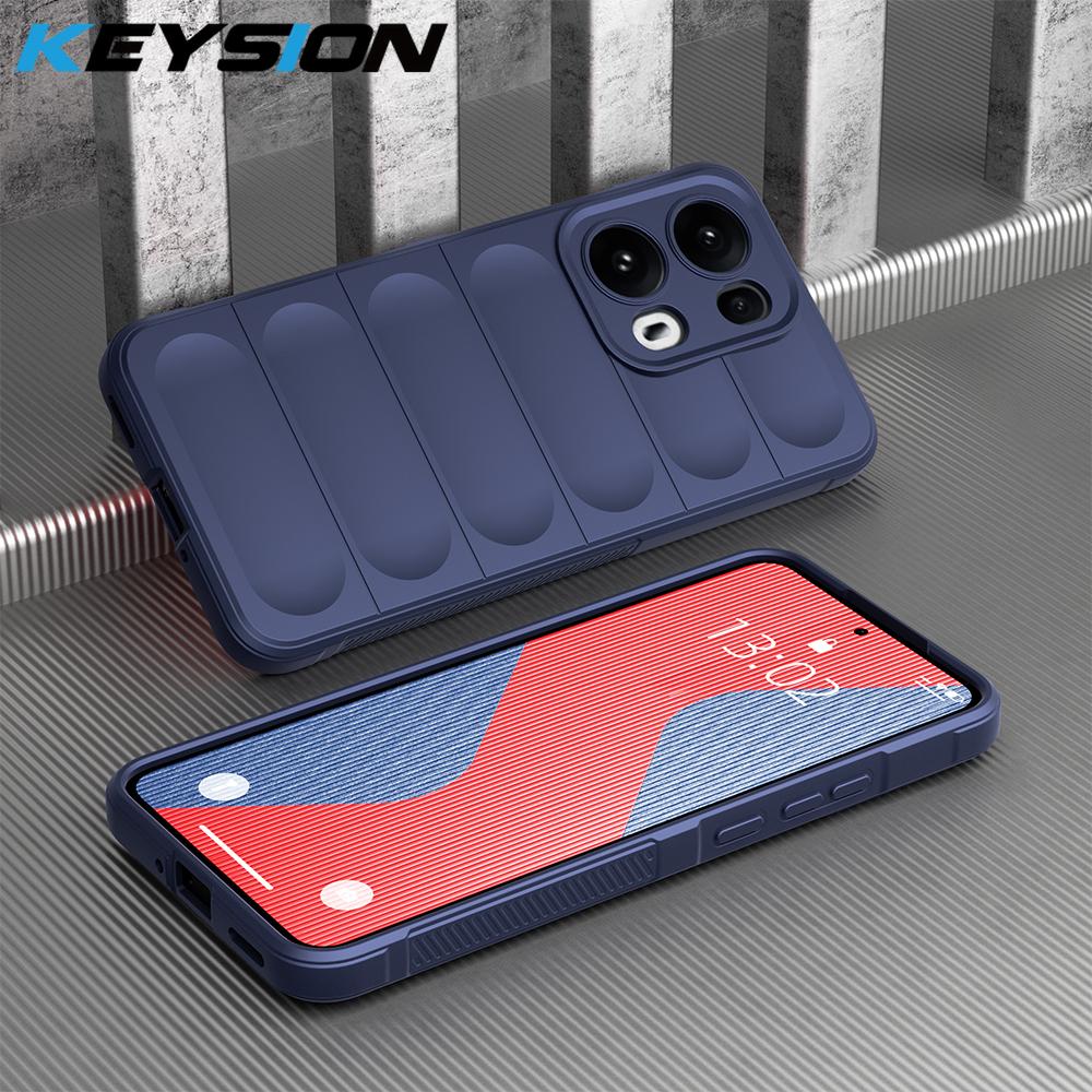 KEYSION Противоударный матовый чехол для OPPO Reno13 Pro 5G Противоскользящий мягкий силиконовый чехол для телефона OPPO Reno 13 5G 13 Pro 5G