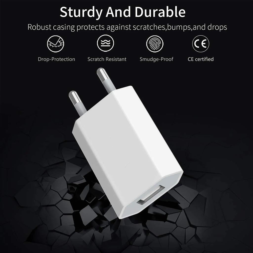 10pcs/lot EU Plug 5V 1A USB Wall Charger Portable Power Adapters For Iphone 6 7 8 Plus 11 12 13 14 Samsung Htc