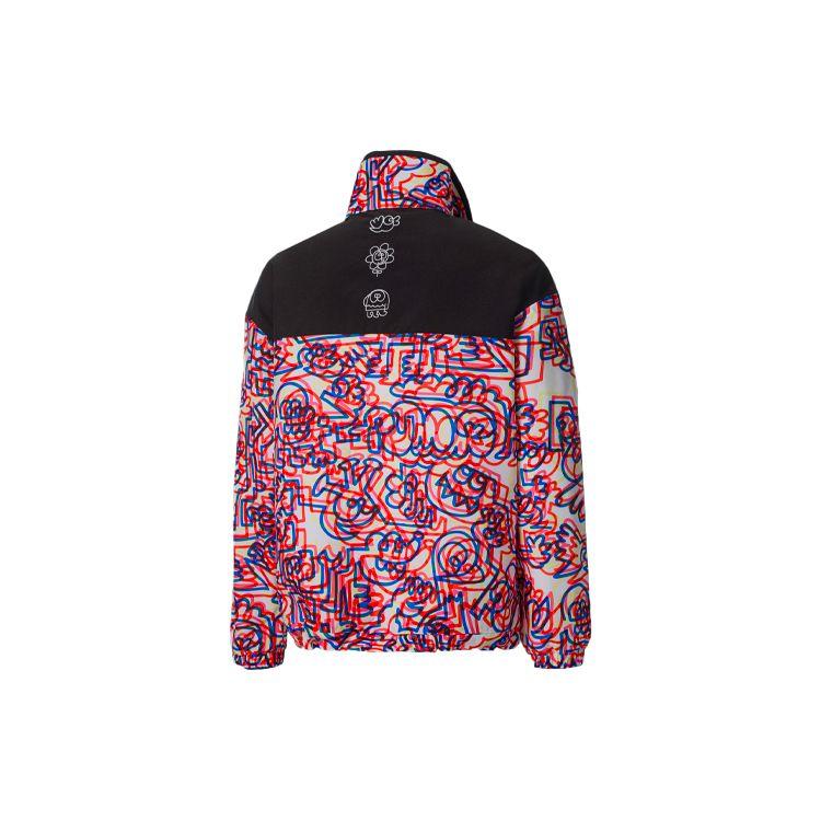 Puma X Mr Doodle Граффити Принт Контрастная Полумолния Стоячий Воротник Куртка Мужская Куртки Красные 530648-02