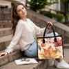 Autumn Maple Leaf Print Tote Bag Large Capacity Casual Handbag for Daily Shopping Work Travel