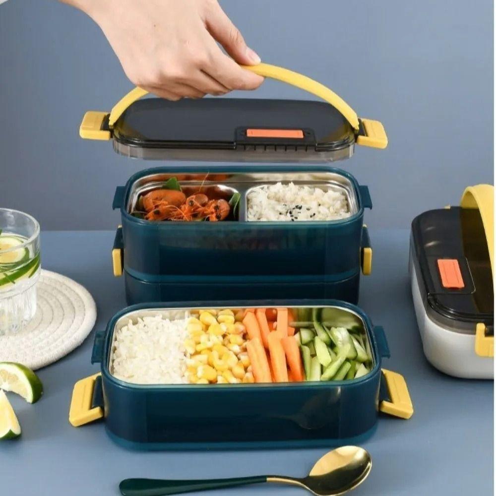 Stainless Steel Portable Insulated Lunch Box Sealed Design Food Snacks Box  School