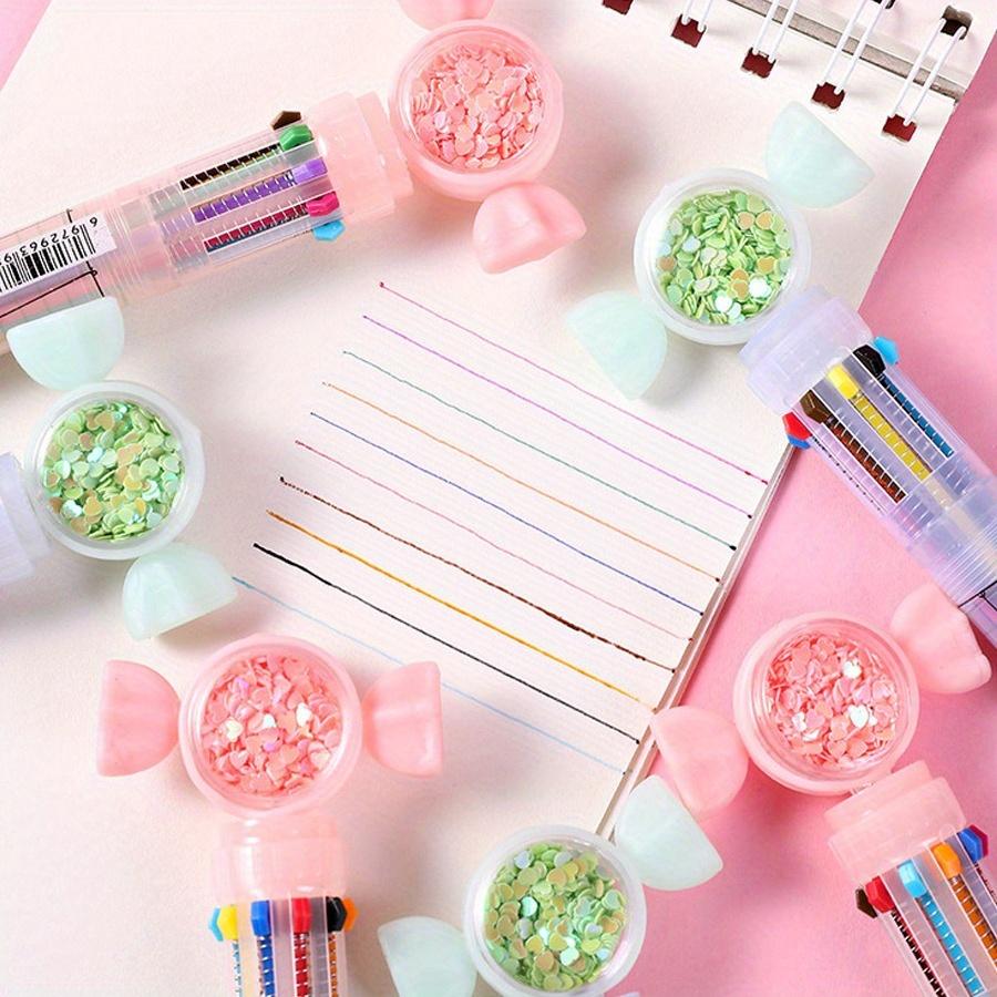 Возвращение в школу, 5 шт. 0,5 мм, креативная шариковая ручка Candy Styling с блестками 10 цветов, ручная ручка, 10-цветная ручка, маленькая ручка-пресс, шариковая ручка