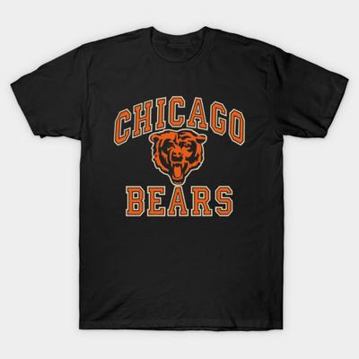 Азиатский размер Хлопок Унисекс Футболка Печать Футболка Футболка Chicago-Bears Печать без вырезания Обычная посадка