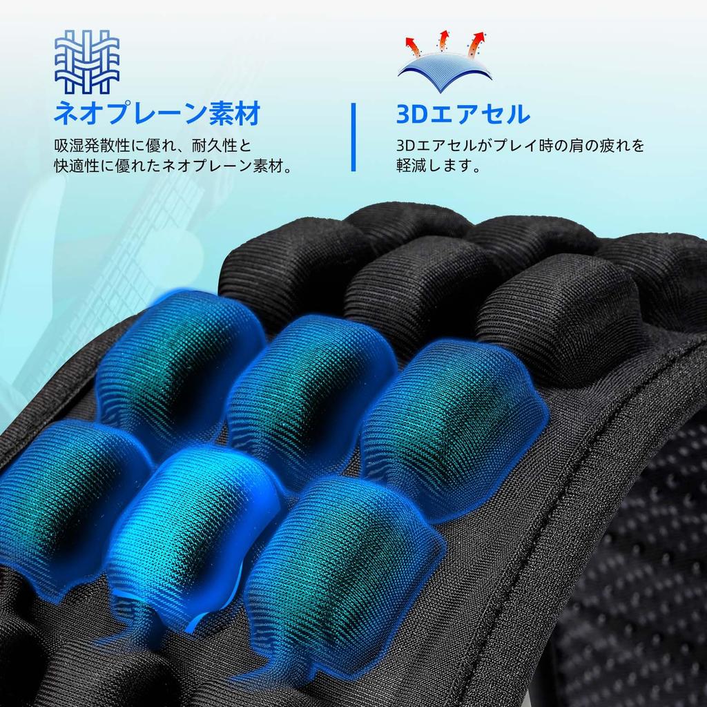 Ремень для гитары, ремень для бас-гитары, изготовлен из хлопка, 3D-воздушная ячейка, регулируемая воздушная подушка, в комплекте ширина 9 см, уменьшенная нагрузка, в комплекте 6 медиаторов и 2 фиксатора для ремня