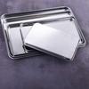 Stainless Steel Fruit Plate Heavy Duty Rectangle Loaf Pan Cake Dish Baking Tray Cookie Sheets