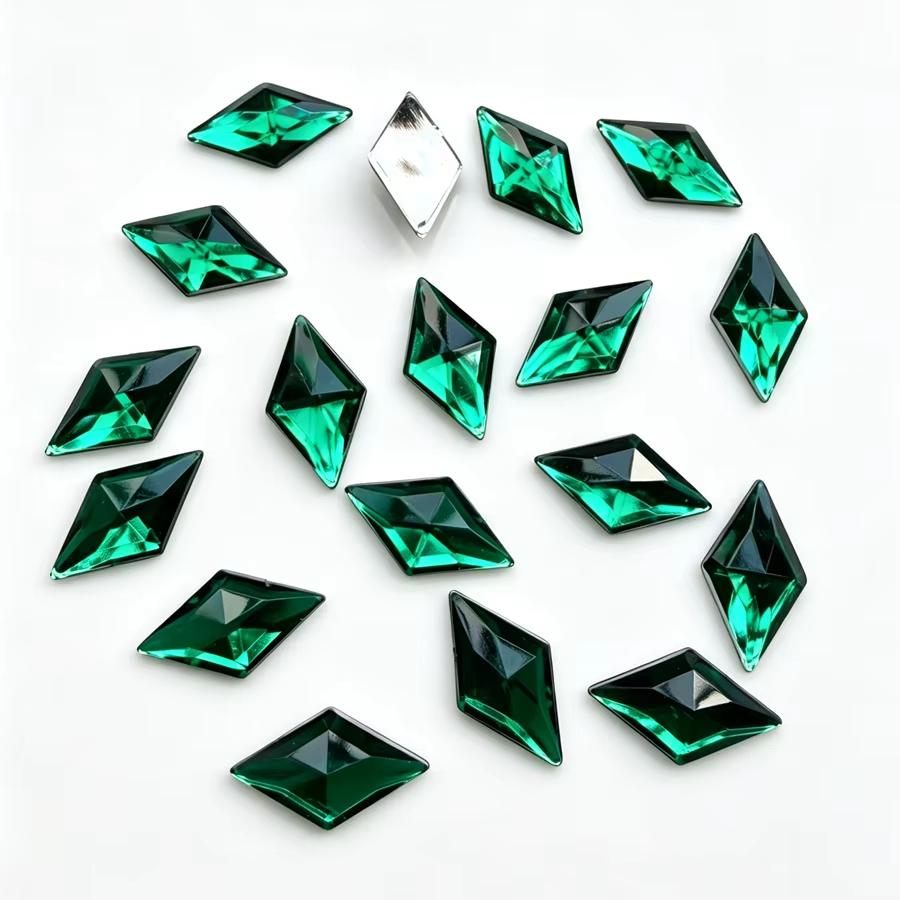 60 pieces of 11mm x 19mm diamond shaped acrylic rhinestone flat back scrapbook, used for jewelry making DIY charm decoration