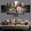 Canvas Paintings Wall Art Modular 5 Pieces Animal Cat Sad Poster HD Prints Pictures For Living Room Home Decorative No Frame