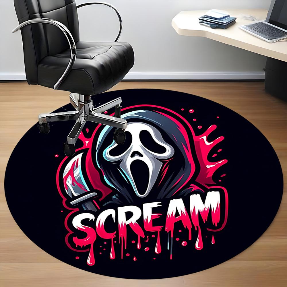 1pc Scream MaskChair Carpet for Office, Non-slip, Soft and Durable Office Rug for Interior Decoration, Perfect for Office yy250925076