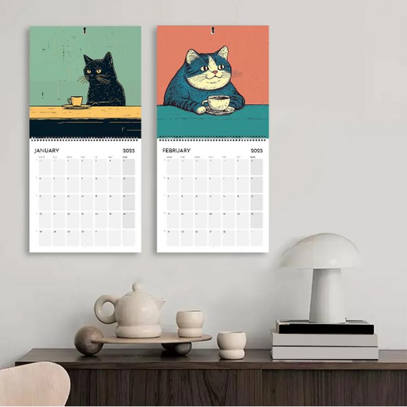 2025 Calendar Cat Design Hangable 2025 Calendar 2025 Hangable Monthly Wall Calendar for Living Room Bedroom Wall Decor