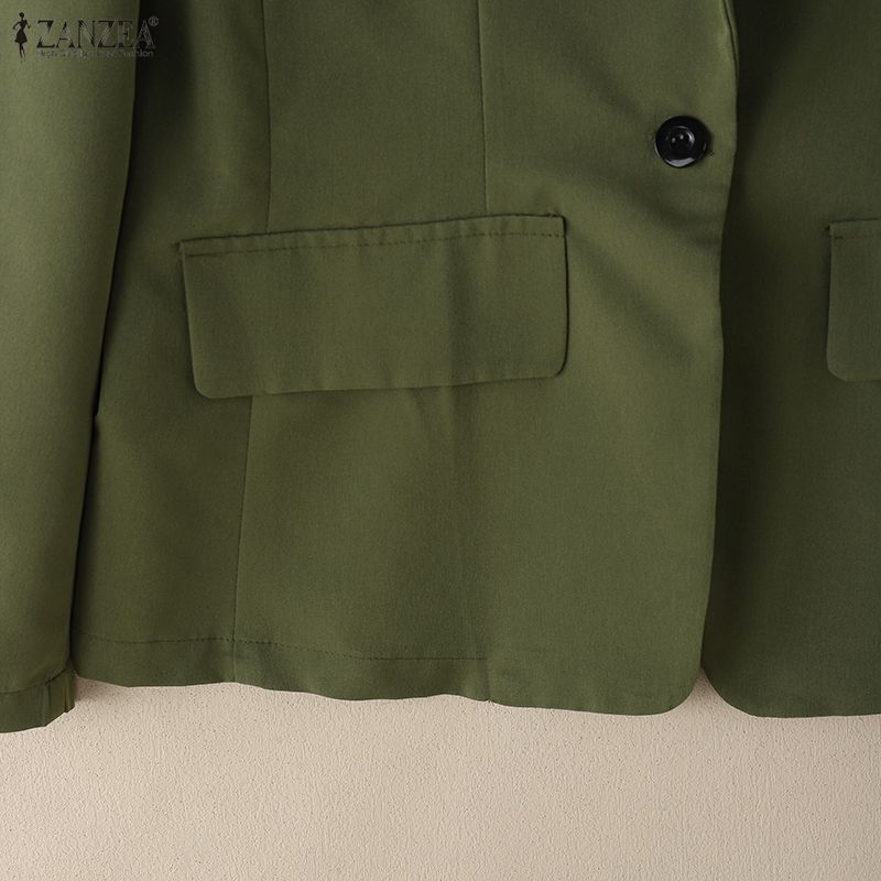 ZANZEA Женский кардиган-блейзер с отложным воротником, длинными рукавами, повседневный, тонкий