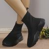Весенняя и осенняя обувь на толстой подошве с воздухопроницаемой фактурой, дышащие, короткие женские ботинки больших размеров