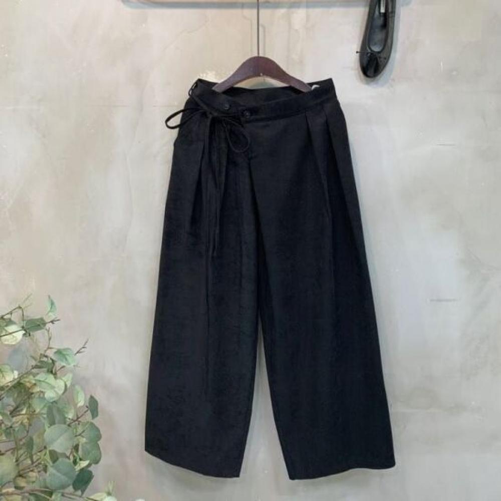 C S In The Room Marker Velvet pIntuCk Strap Wide SlaCkS 2 ColorS