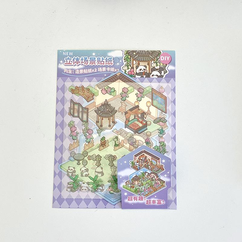 Мультфильм Еда Уличный Пейзаж Наклейка Сцена из Хижины DIY Игрушка Игра Наклейка Фестиваль Подарок На День Рождения для Детей Девочек и Детей