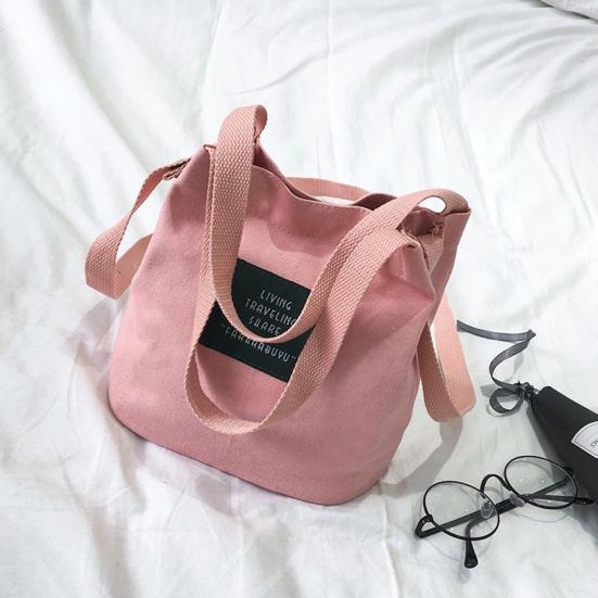 Холст с буквенным принтом большой емкости для женщин через плечо сумка подарок