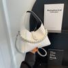 Chic Simple Solid Color Pearl Chain Tote Bag For Trendy Summer Casual Outfits