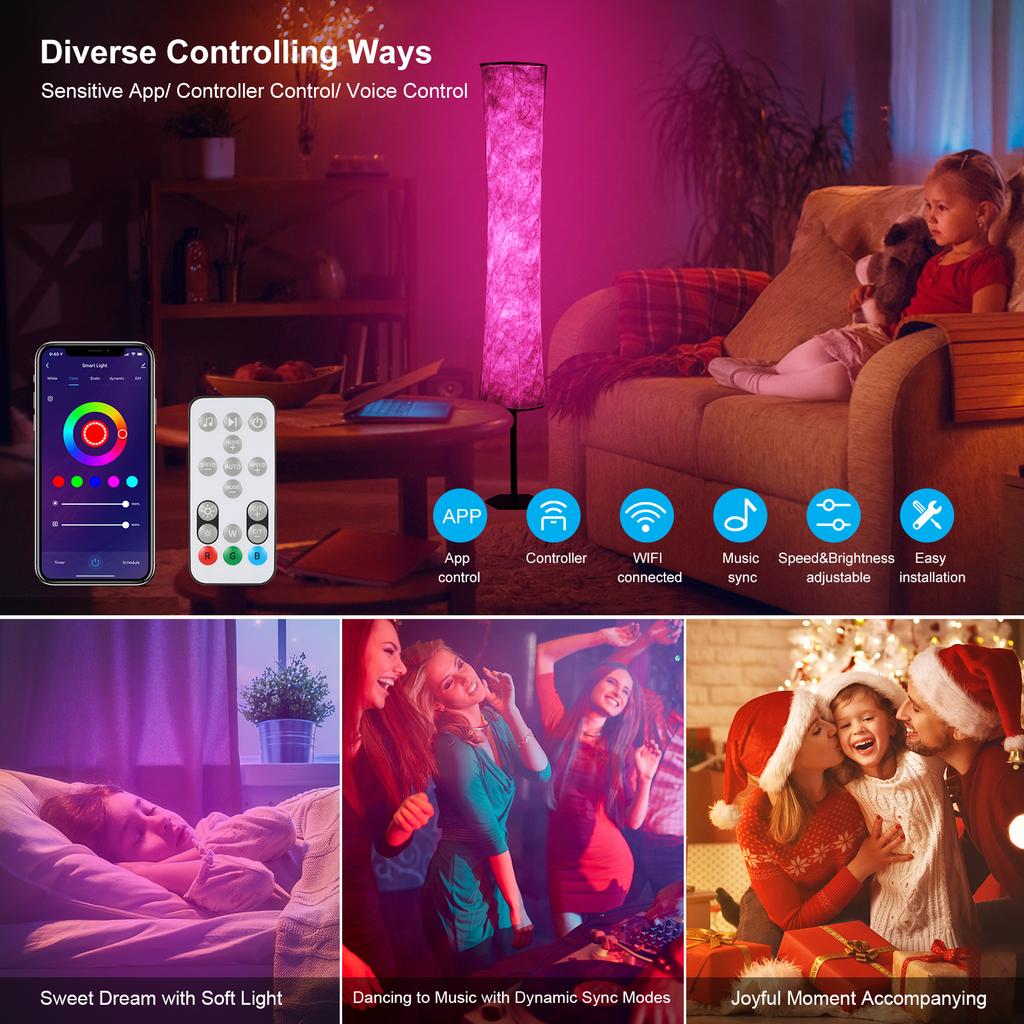 Шестигранная RGB напольная лампа C85 265V 11W, напольный светильник, поддерживается беспроводное подключение, управление через приложение для телефона, пульт управления