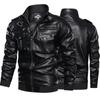 Fashion Bomber Jackets Men Plus Size Leather Motorcycle Coats Zipper Leather Coats Man Biker Jackets