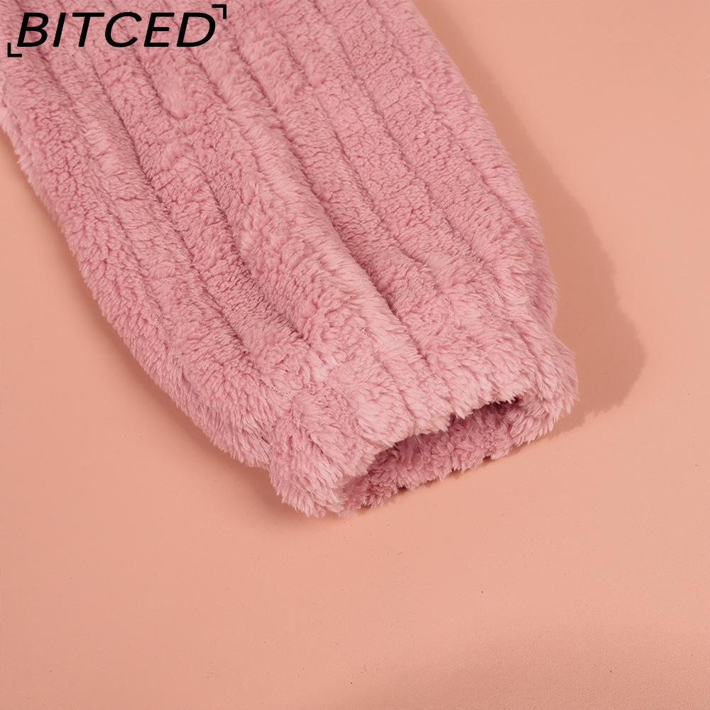 BITCED Женский кардиган из рубчатого флиса на осень/зиму с воротником, куртка короткой длины