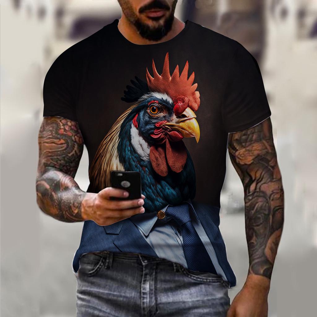 Мужская футболка с костюмом, летняя футболка с короткими рукавами и изображением животных, одежда большого размера с 3D принтом для собак, уличная повседневная футболка для мужчин, одежда