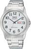 Citizen Analog Date Day of the Week Metal Q&Q Men's Watch, Waterproof, Display, Display, Band, Silver, A142-214
