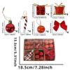 24Pcs/Box Christmas Bow Ball Cane Decoration Set Diy Xmas Tree Hanging Pendants Home Christmas Party Decoration Supply