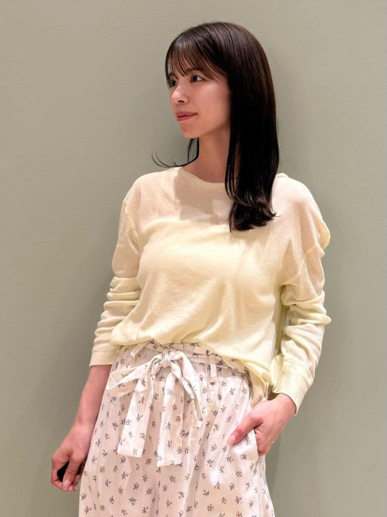 Gelato Pique Sheer Pullover PWCT252357 YEL F Women's