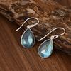 Серьги-подвески из лабрадорита и стерлингового серебра 925 пробы | Ювелирные изделия с натуральным камнем с голубым сиянием | Подарок для нее