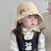 Soft Curled Fisherman Cap Solid Color Baby Bucket Hat Toddler's Plush Knitted Hat Winter Season