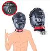 Sensory Deprivation Leather Hood Adult SM Flirting Games Full Head Bondage  Mask Sex Hood with Gags Sex Slave Toys