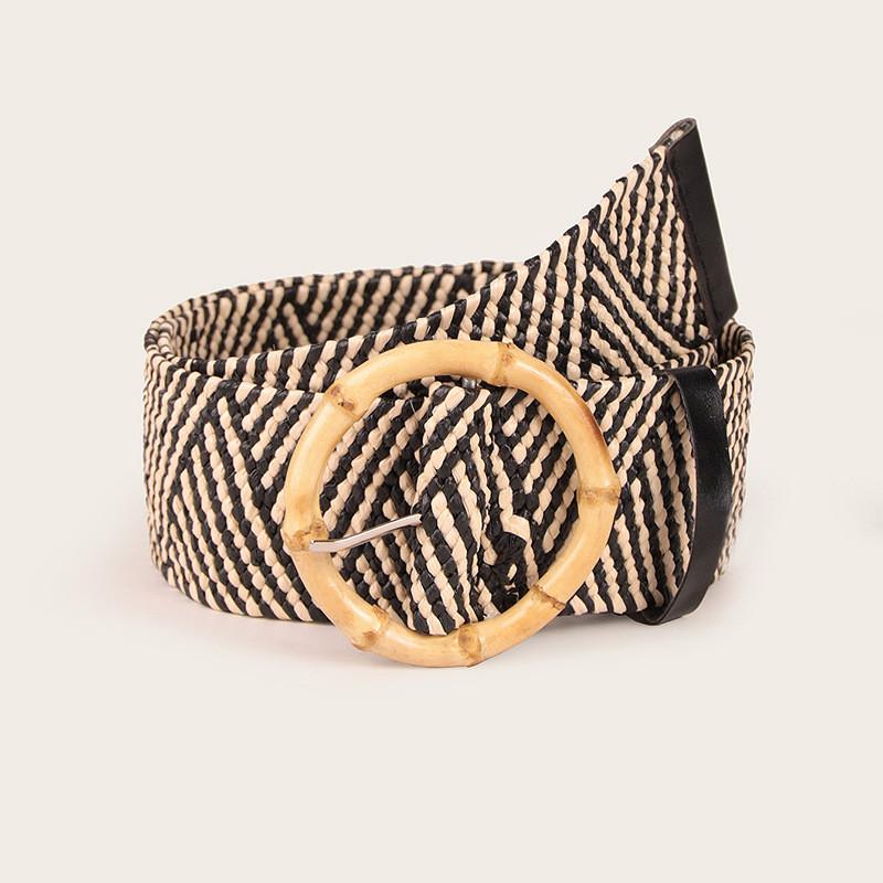Богемный плетеный нейлоновый ремень с пластиковой пряжкой для женщин, повседневная мода