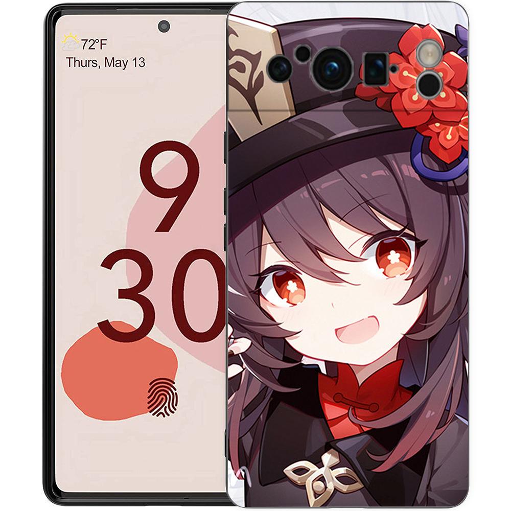 Чехол для телефона Genshin Impact для Google Pixel 8 A 7 6 Pro Мягкий ТПУ корпус для Pixel 6A Силиконовый Ударопрочный Черный чехол