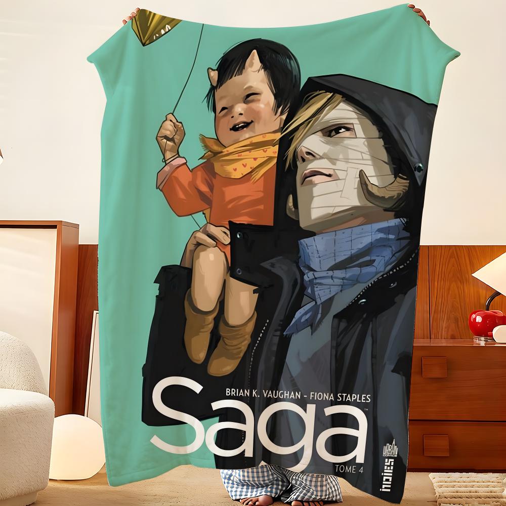 Комикс S-Saga Плед из фланели, легкий, уютный, прочный, моющийся, милый, классный