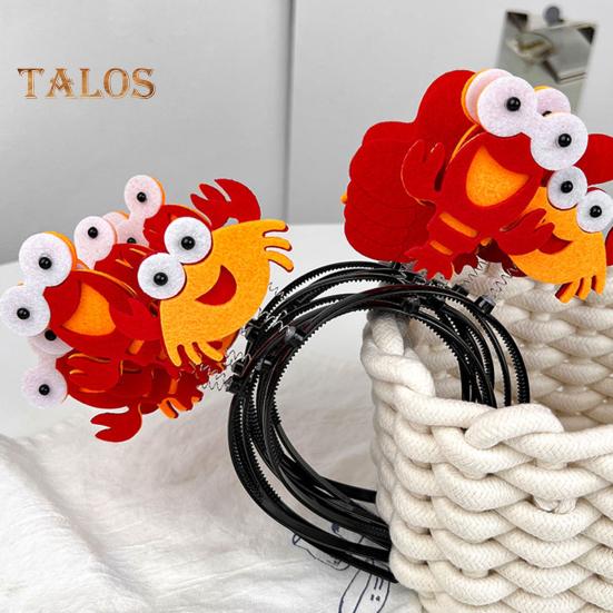 Забавный декор в виде краба, повязка на голову, весенний дизайн, повязка для волос с животными, обруч для волос с изображением краба, реквизит для фотосессии, аксессуары для волос