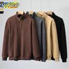 Винтажная мужская женская зимняя одежда свободного покроя цвета хаки, толстый бархат с высоким воротником, пальто, куртка, пуловеры, толстовки для мужчин, уличная одежда