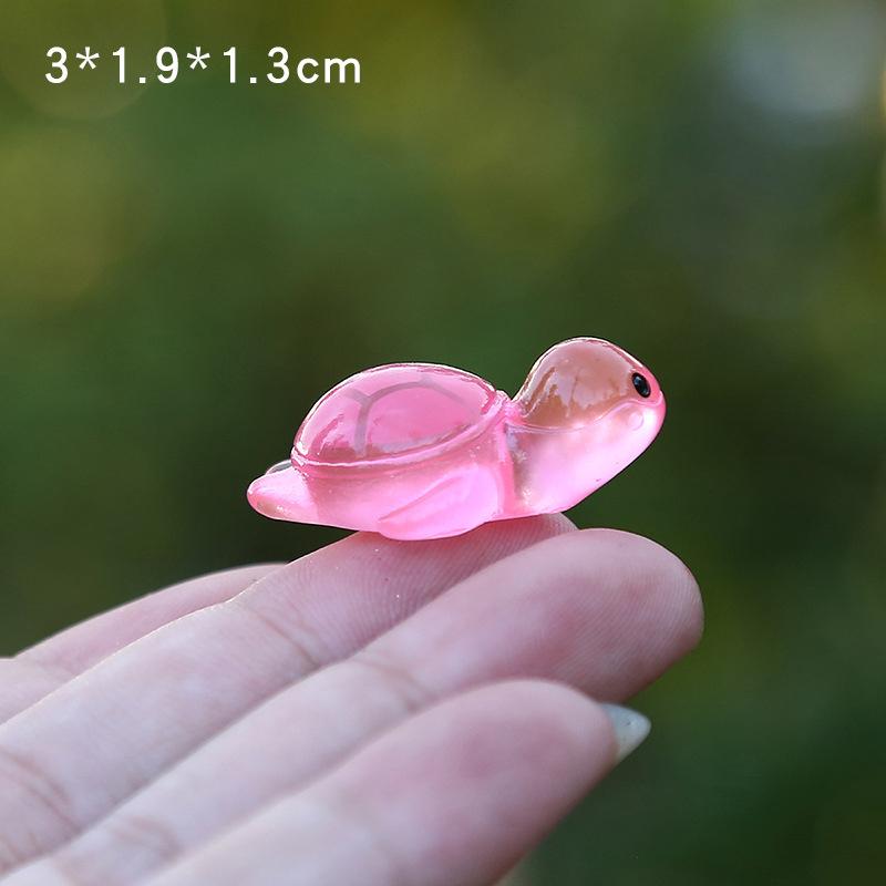 1 шт. красочная светящаяся мини-черепаха микро-ландшафтная фигурка украшение сделай сам светящаяся миниатюрная статуэтка черепахи декор для сада в горшке