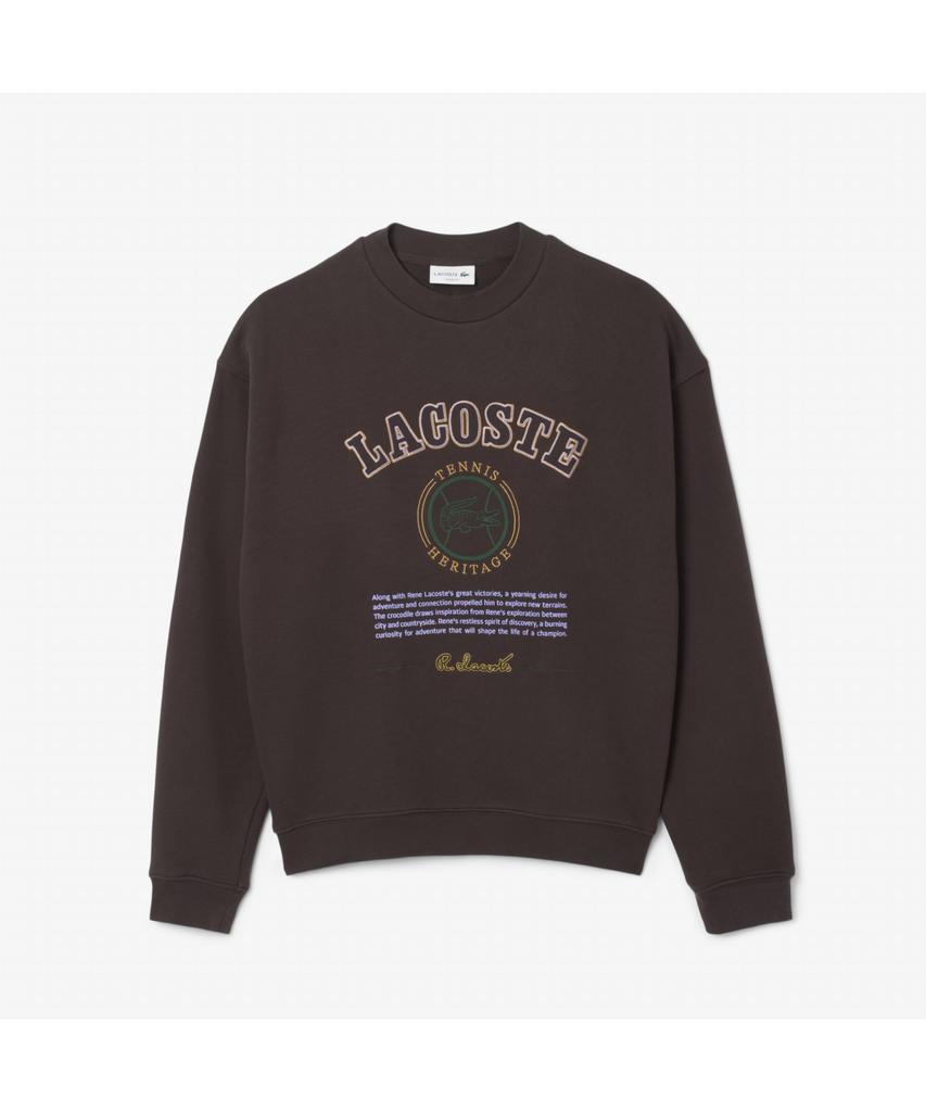 Мужская толстовка LACOSTE с большим принтом, свободного кроя, с круглым вырезом Sh5888-55N Skb