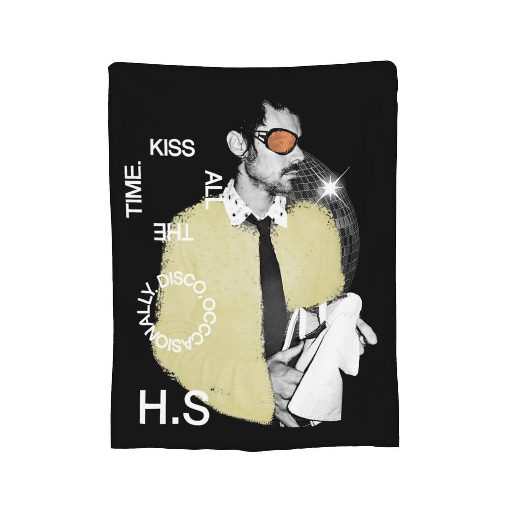 Harrys Styles Kiss All the Time Disco Occasionally Blankets Fleece Printed Aperture Ultra-Soft Throw Blanket Plush Thin Quilt
