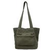 Tote Bag Women's Solid Color Large Capacity Shoulder Bag Student Canvas Underarm Bag