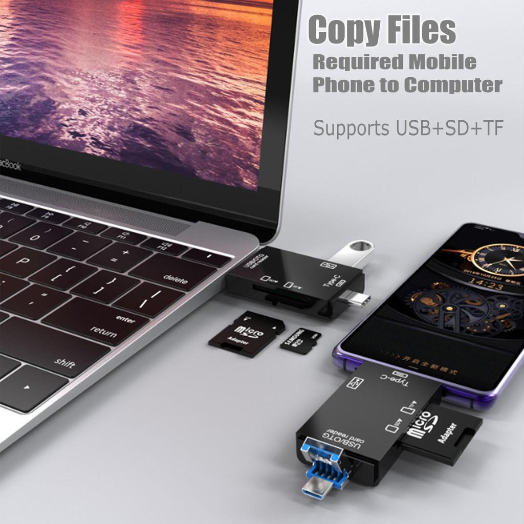 Многофункциональное устройство чтения карт USB 3.0 Type-C с OTG 2.0 для телефона и компьютера Android, поддержка дисков SD/TF/U